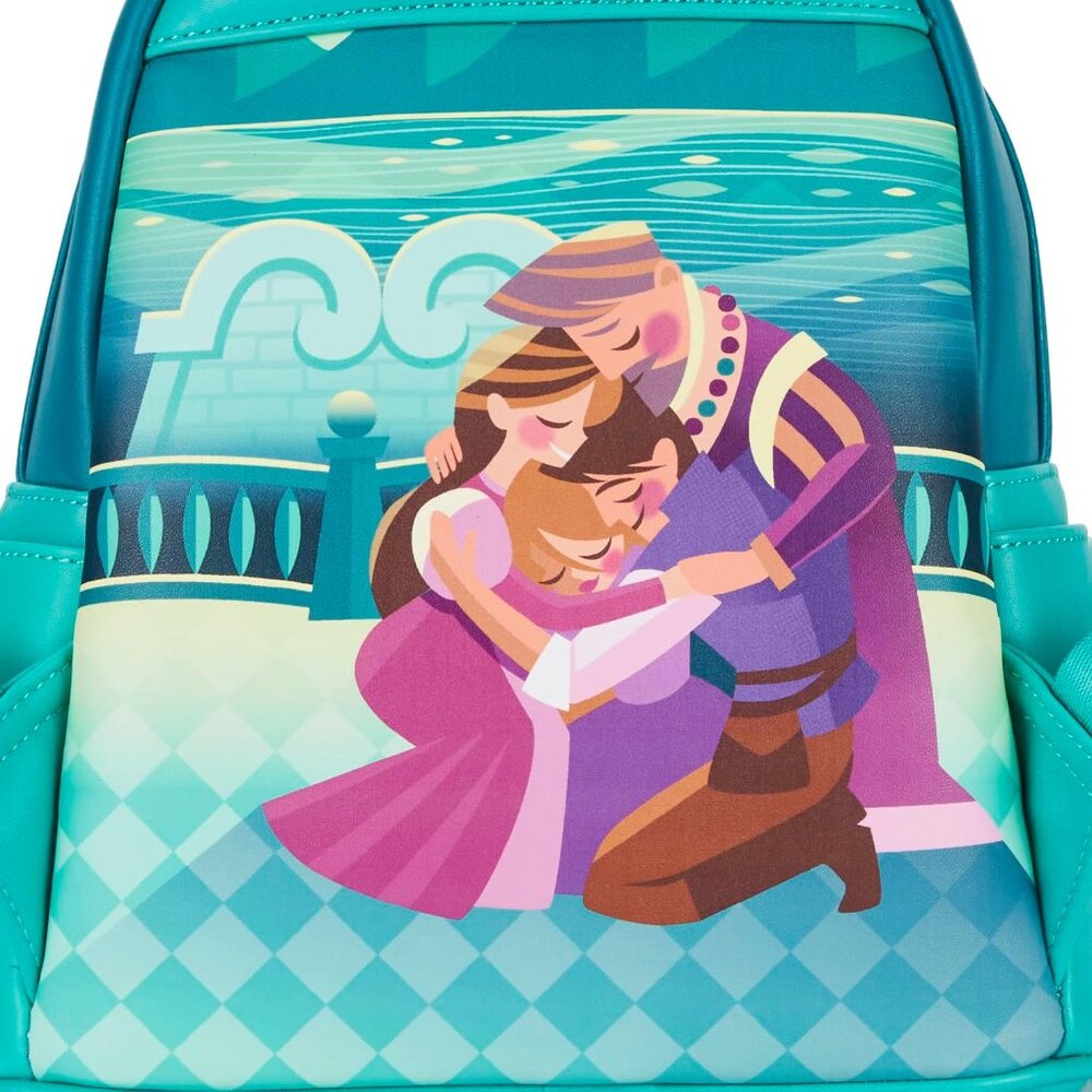 NWT Loungefly Tangled Rapunzel Castle Glow-In-The-Dark Mini Backpack - Picture 5 of 7